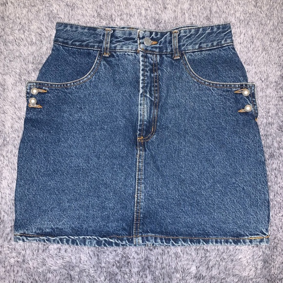 Vintage Bongo Denim Mini Skirt Juniors Size 9 - Picture 1 of 3